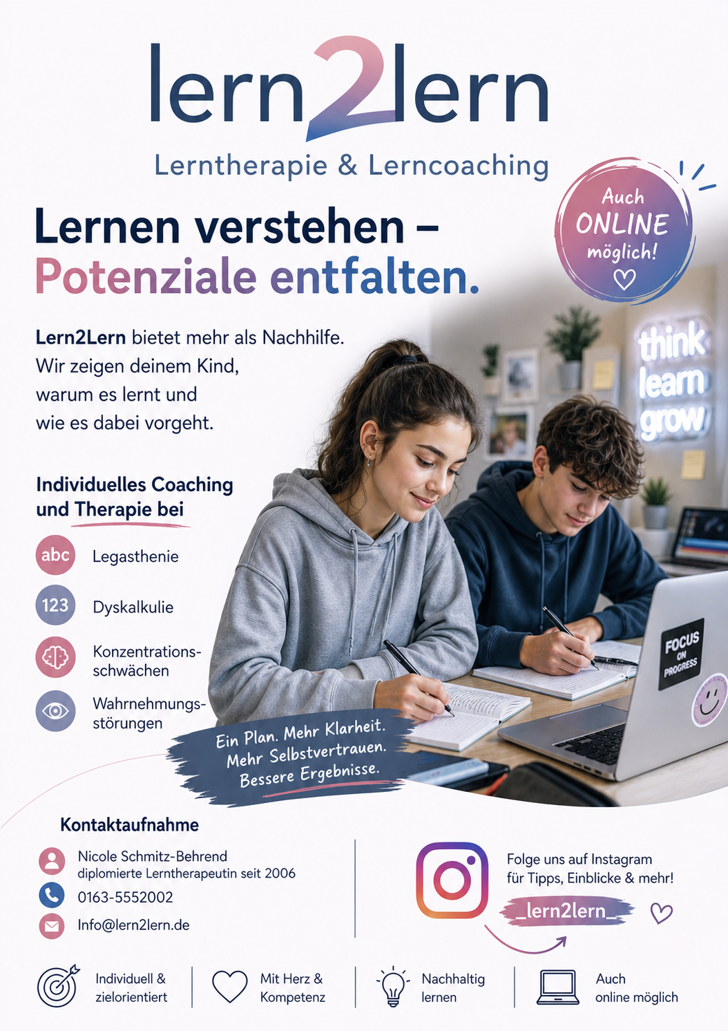 Online-Lerntherapie und Lerncoaching 